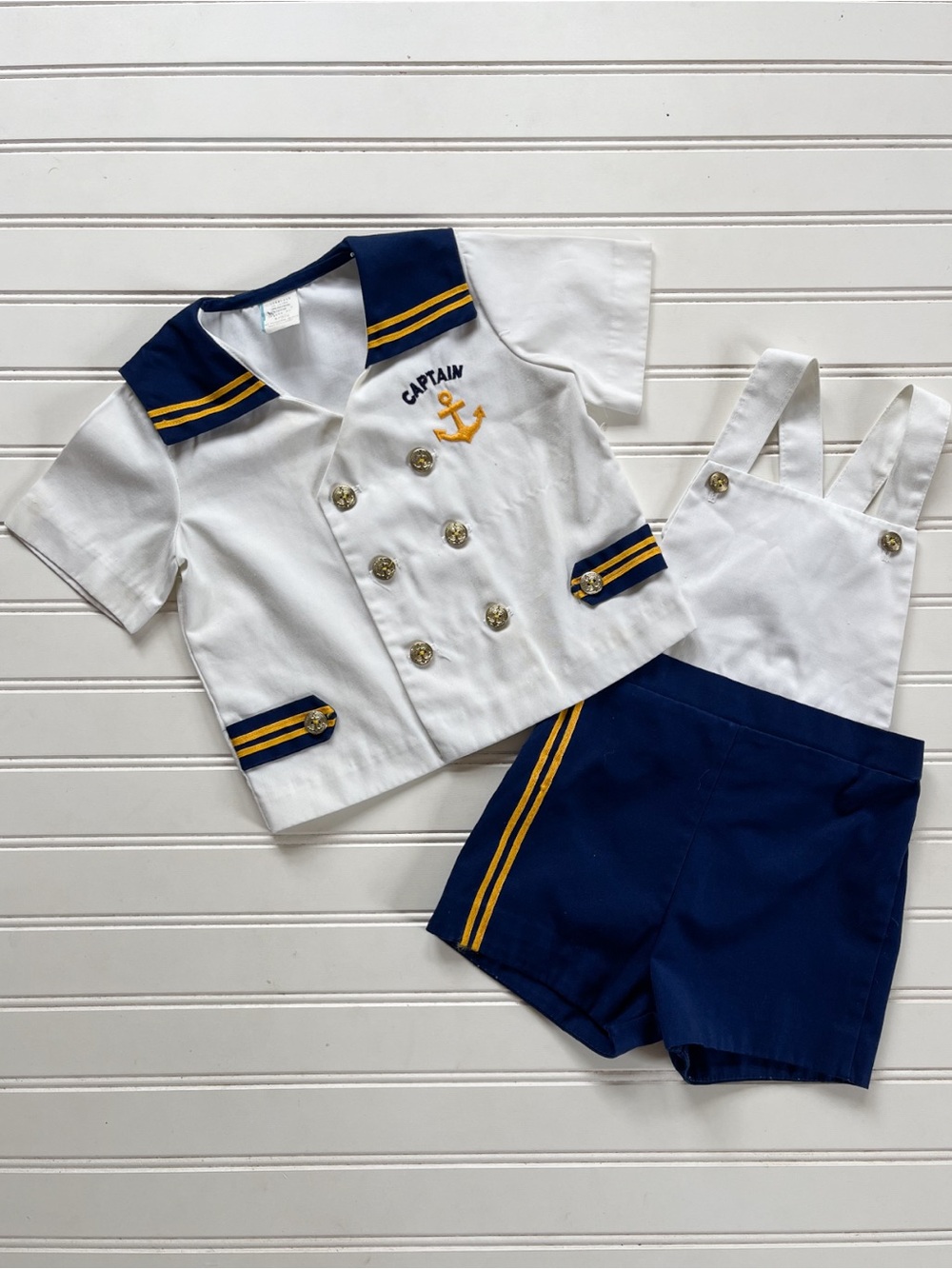VINTAGE VGUC Nautical Sailor Captain Romper Set | Sailor Costume